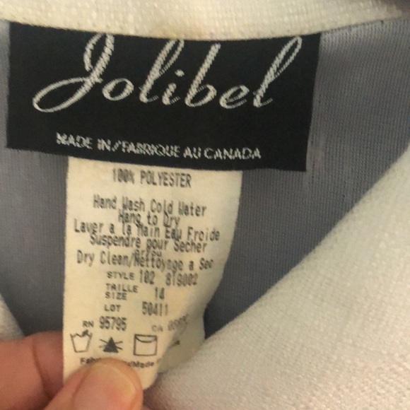 VTG  2 piece Cobalt Blue and white Pantsuit - Picture 8 of 16